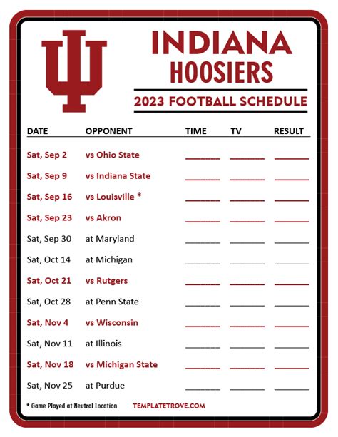 indiana hoosiers football schedule|2023 indiana hoosiers football schedule.